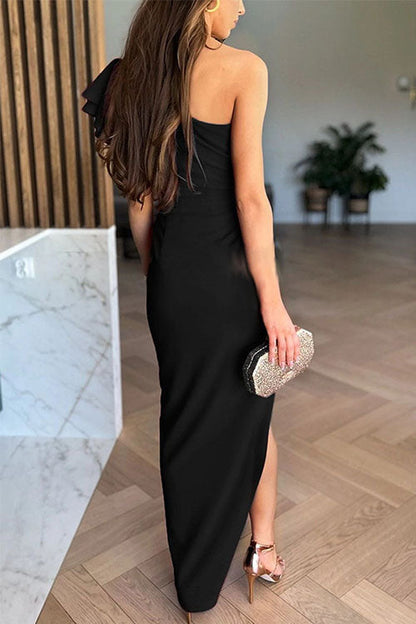 Mya | Off-Shoulder Slit Midi Dress