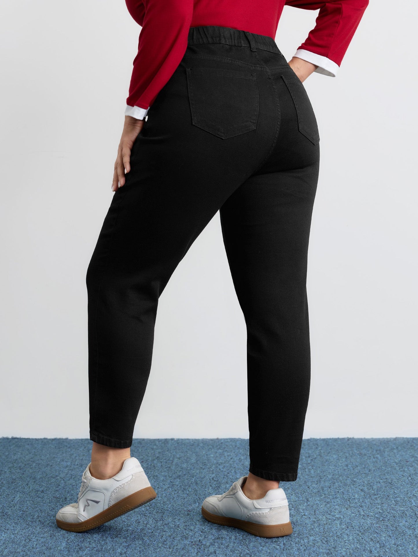 Stretchy Hot-Fixed Rhinestone Skinny-Fit Jeans