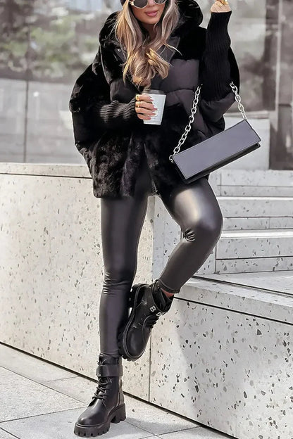 2025 autumn and winter women's down jacket, loose new stitching down cotton-padded jacket coat, HOT