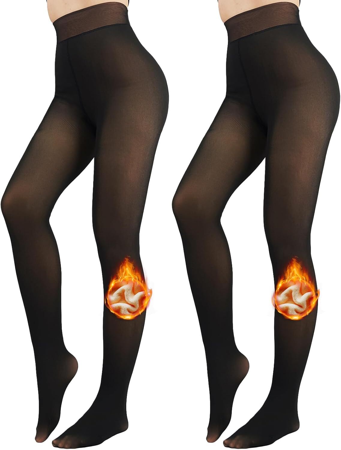 🔥Women's Fleece Lined Tights Fake Translucent Warm Thermal Pantyhose Sheer Thick Leggings Under Dress for Winter with Plush Inner Layer,High quality Tights,Soft and Breathable,5 Colours,Normal and Plus size