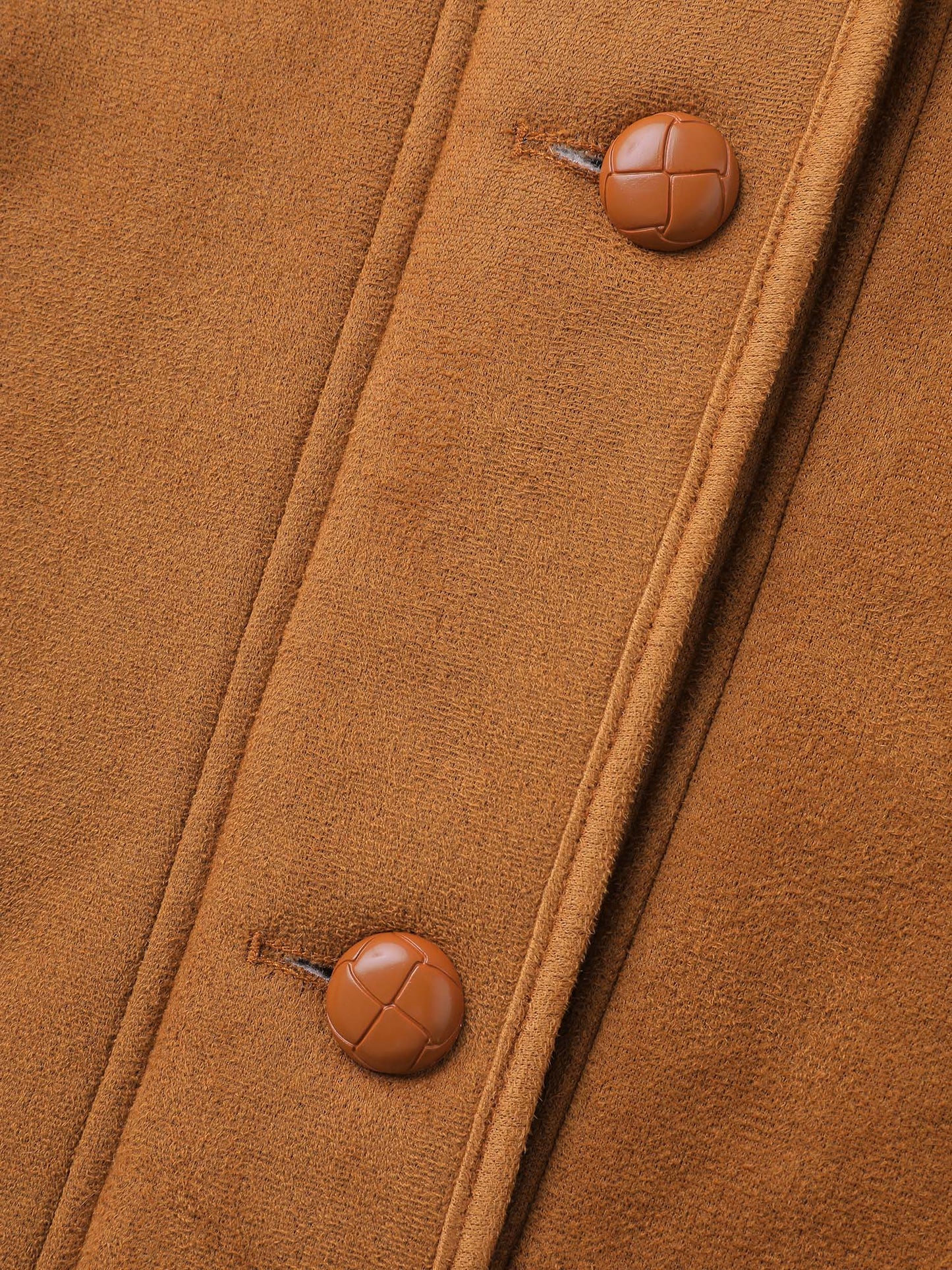 Fluffy Contrast Buttons Quilted Jacket