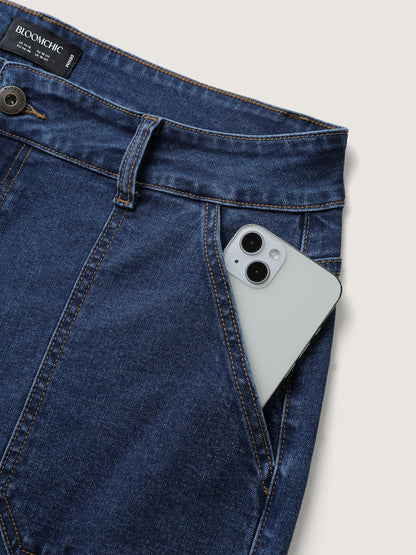 Side Pockets Wide-Leg Jeans