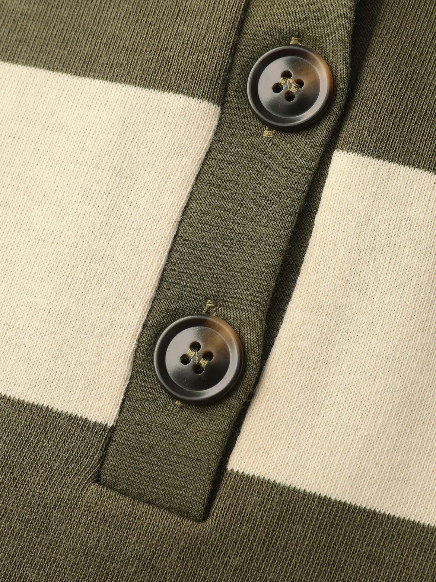 Pure Cotton Stripe Polo Collar Sweatshirt