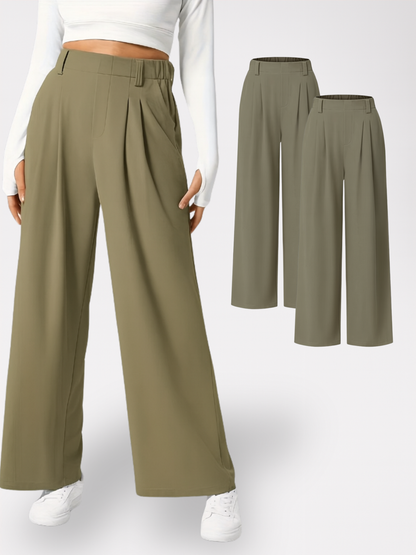 Homeclo® |  2 Pieces wide-Leg Trousers With Pockets