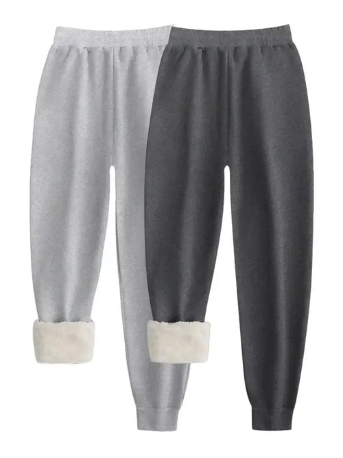 Women's Plain Drawstring Waist Pocket Sweatpants, Casual Soft Comfy Thermal Lined Jogger Pants for Fall & Winter, Women's Trousers for Daily Wear