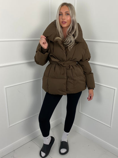 Karly Short Belted Puffer Jacket