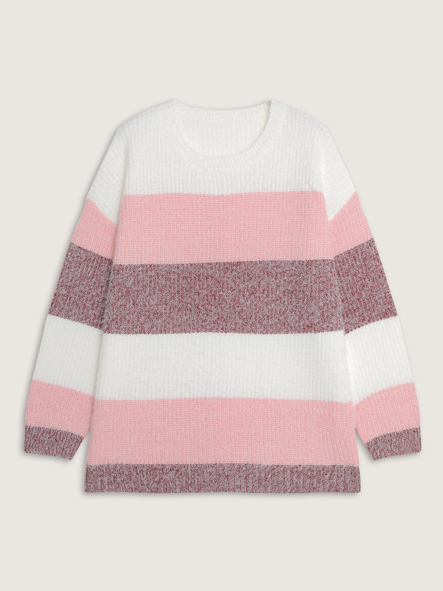 Colorblock Faux Mink Fur Pullover