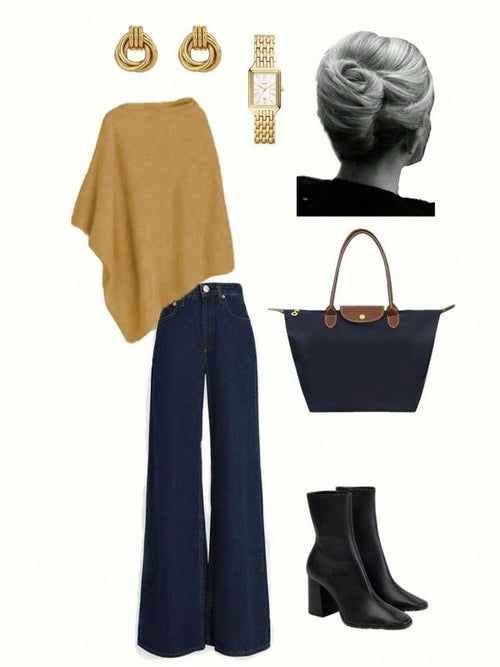 Women's Plain Loose Elegant Fashion Sweater Shawl, Fall & Winter Moderate Fabric Knit Wrap, Stylish Versatile Accessory for Ladies