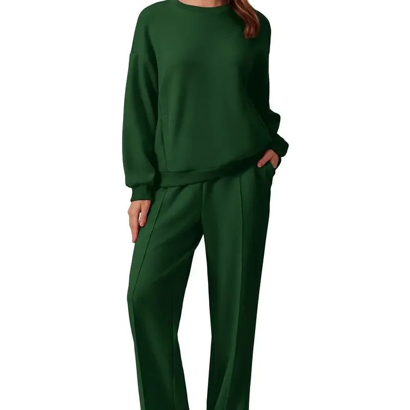 2-Piece Sweatshirt & Pants Set – Comfy Travel or Home Outfit