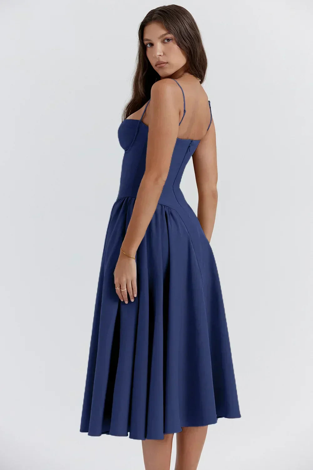 Nina | Sleeveless Corset Midi Dress