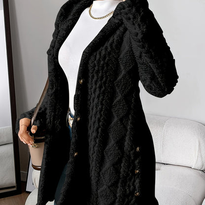 Rowena™ | Plush Hooded Cardigan Coat