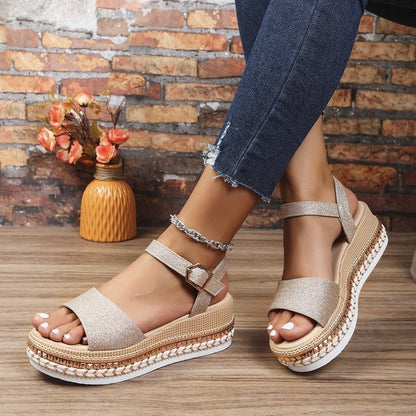 Women's Silver Zipper Hollow Fashion Sandals