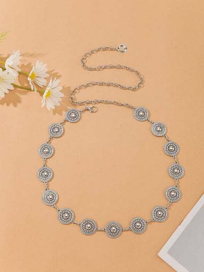 Women's Waist Chain Retro Turquoise Waist Chain Boho Metal Waist Chain Clothing Accessories Body Chain