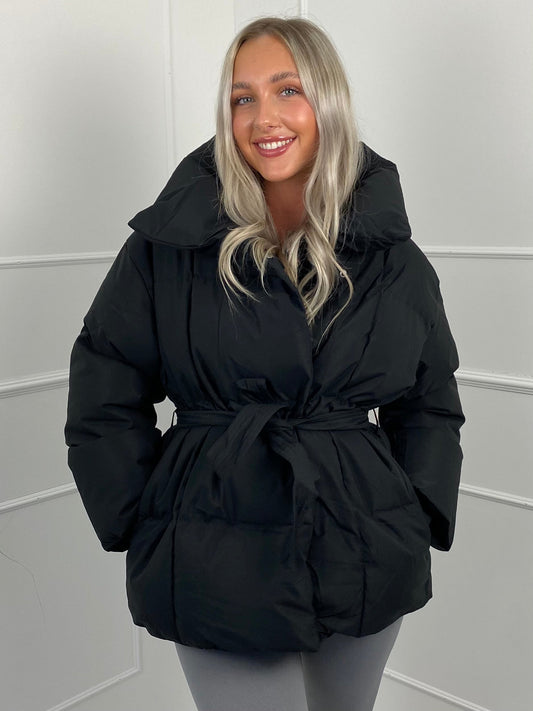 Karly Short Belted Puffer Jacket