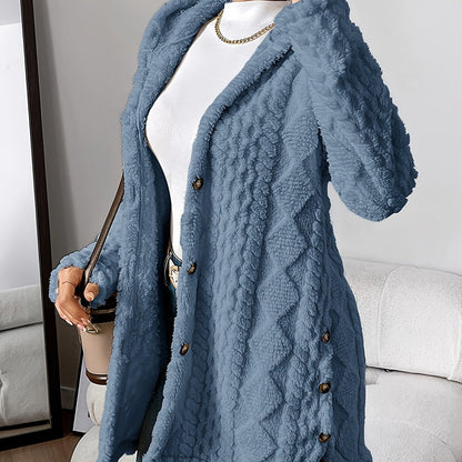 Rowena™ | Plush Hooded Cardigan Coat
