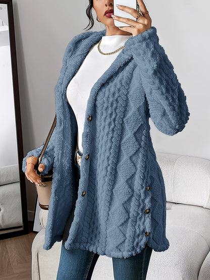 Rowena™ | Plush Hooded Cardigan Coat