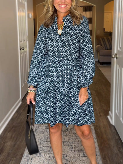 NEW🔥 V Neck Vintage Printed Dress