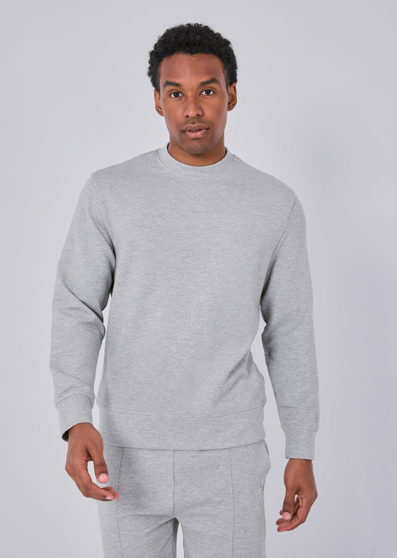 Mens All Around Lounge Crew Neck Sweatshirt Grey Marl
