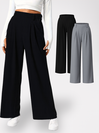 Homeclo® |  2 Pieces wide-Leg Trousers With Pockets