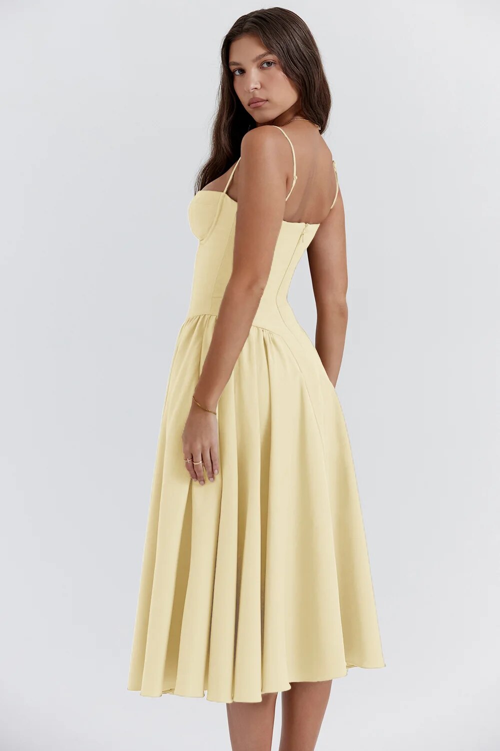Nina | Sleeveless Corset Midi Dress