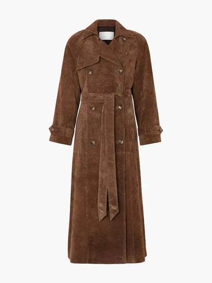 Amelia™ | Luxe Suede Trench Coat