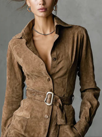 Sophia | suede midi dress