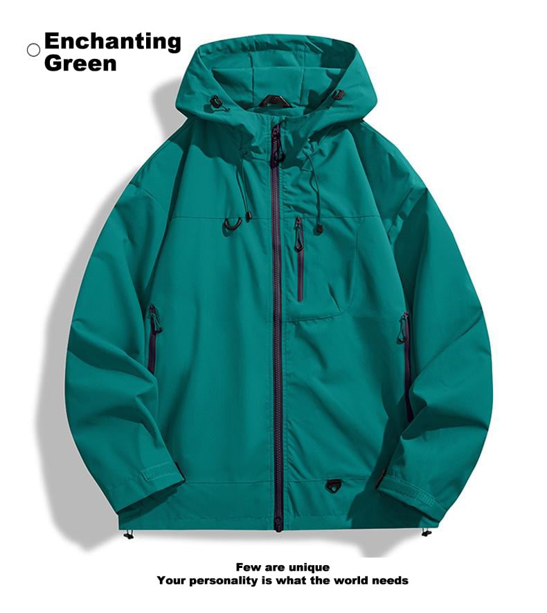 New Outdoor Hooded Couples' Mountain Climbing Jacket, Spring & Autumn Windproof Waterproof Breathable Stylish Plain Jacket, Hiking Jacket