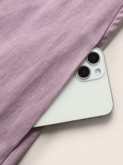 Cotton Plain Pleated Loose Fit Cami Dress