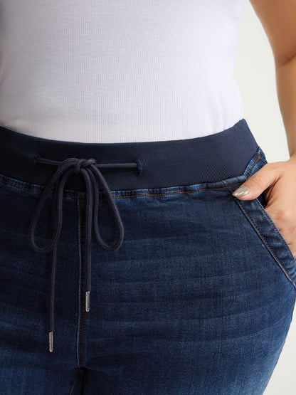 Stretch Pull-On Drawstring Skinny-Fit Jeans