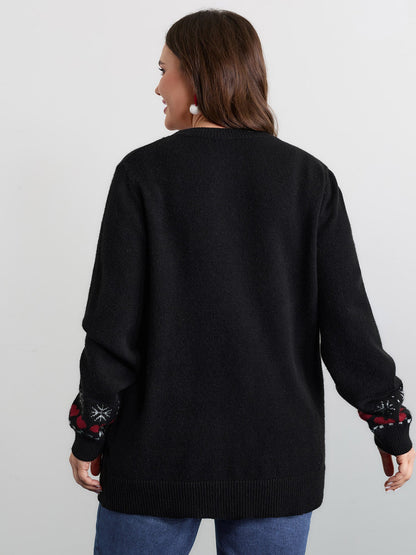 Holiday Puppy Applique Jacquard Pullover