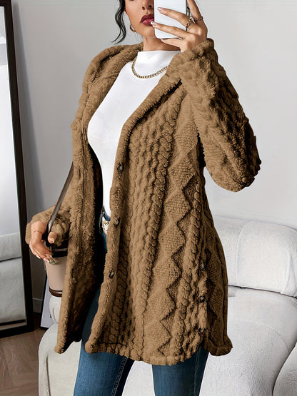 Rowena™ | Plush Hooded Cardigan Coat