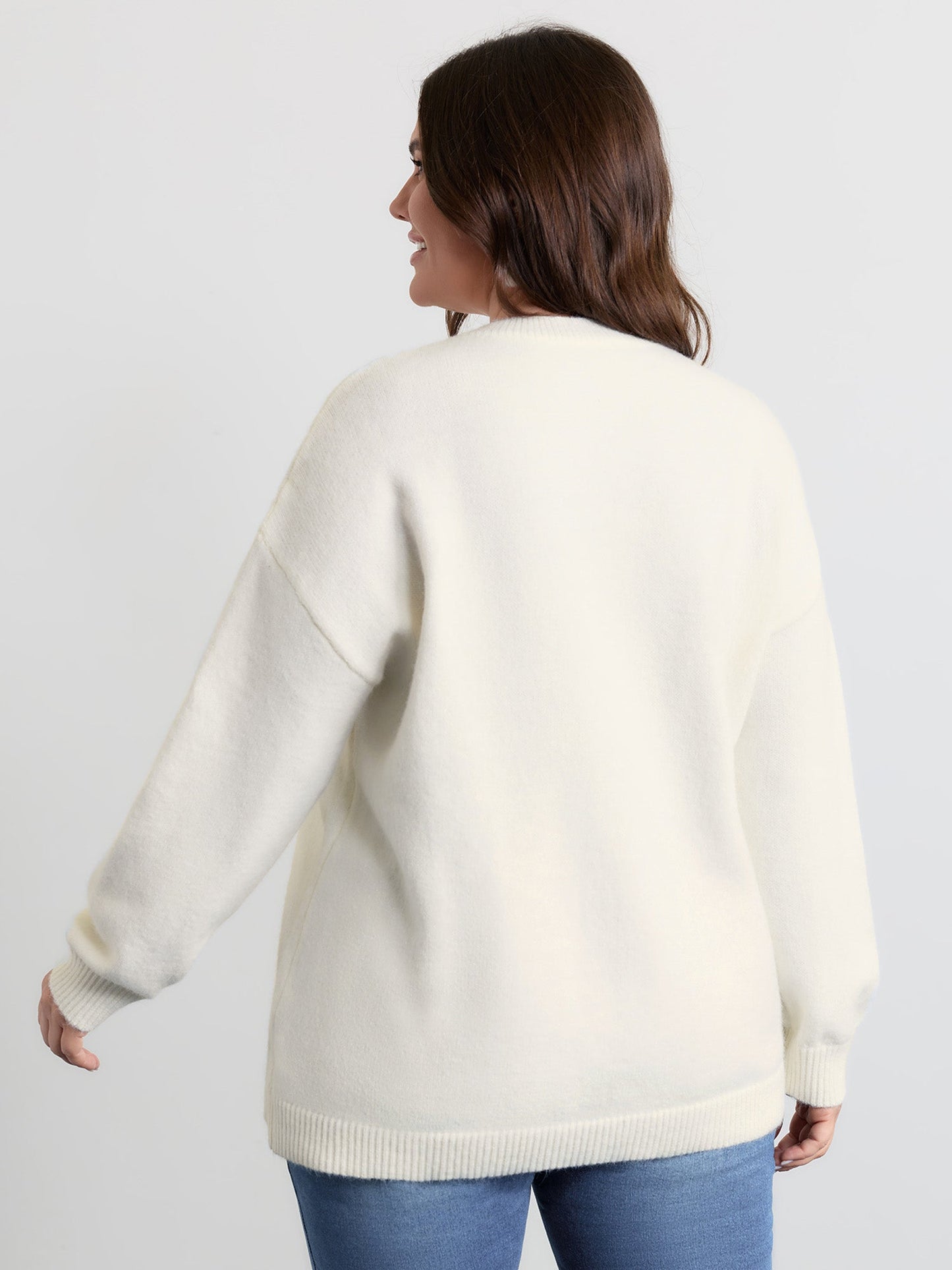 Jacquard Bow Hand-Threaded Pullover