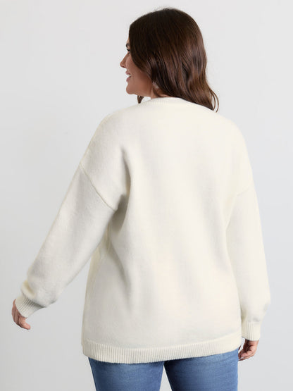 Jacquard Bow Hand-Threaded Pullover