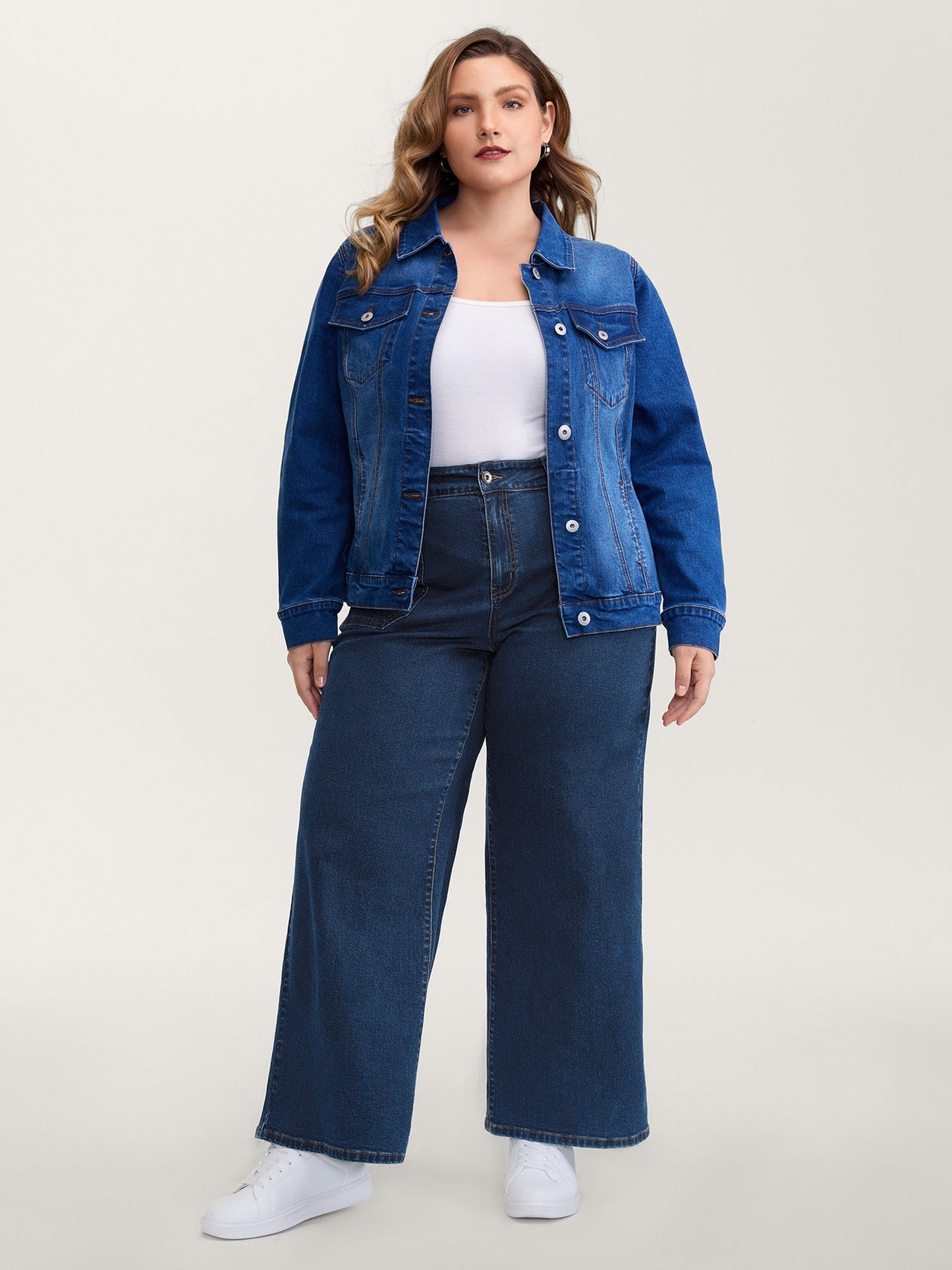 Side Pockets Wide-Leg Jeans