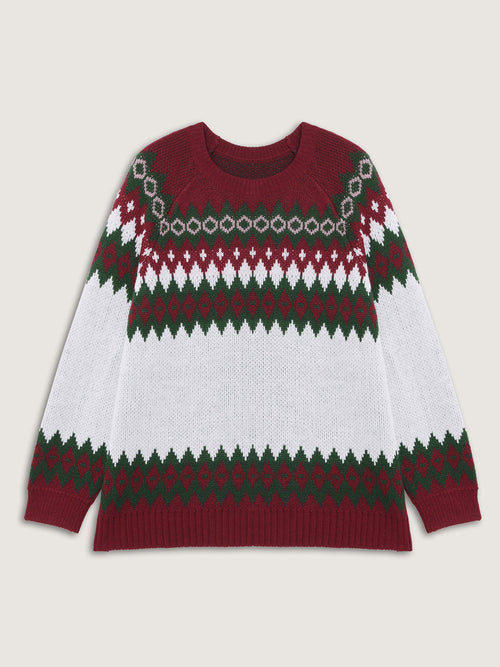 Fair-Isle Holiday Jacquard Pullover
