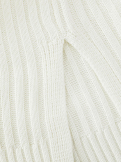 High Turtleneck Textured Sweater Dress