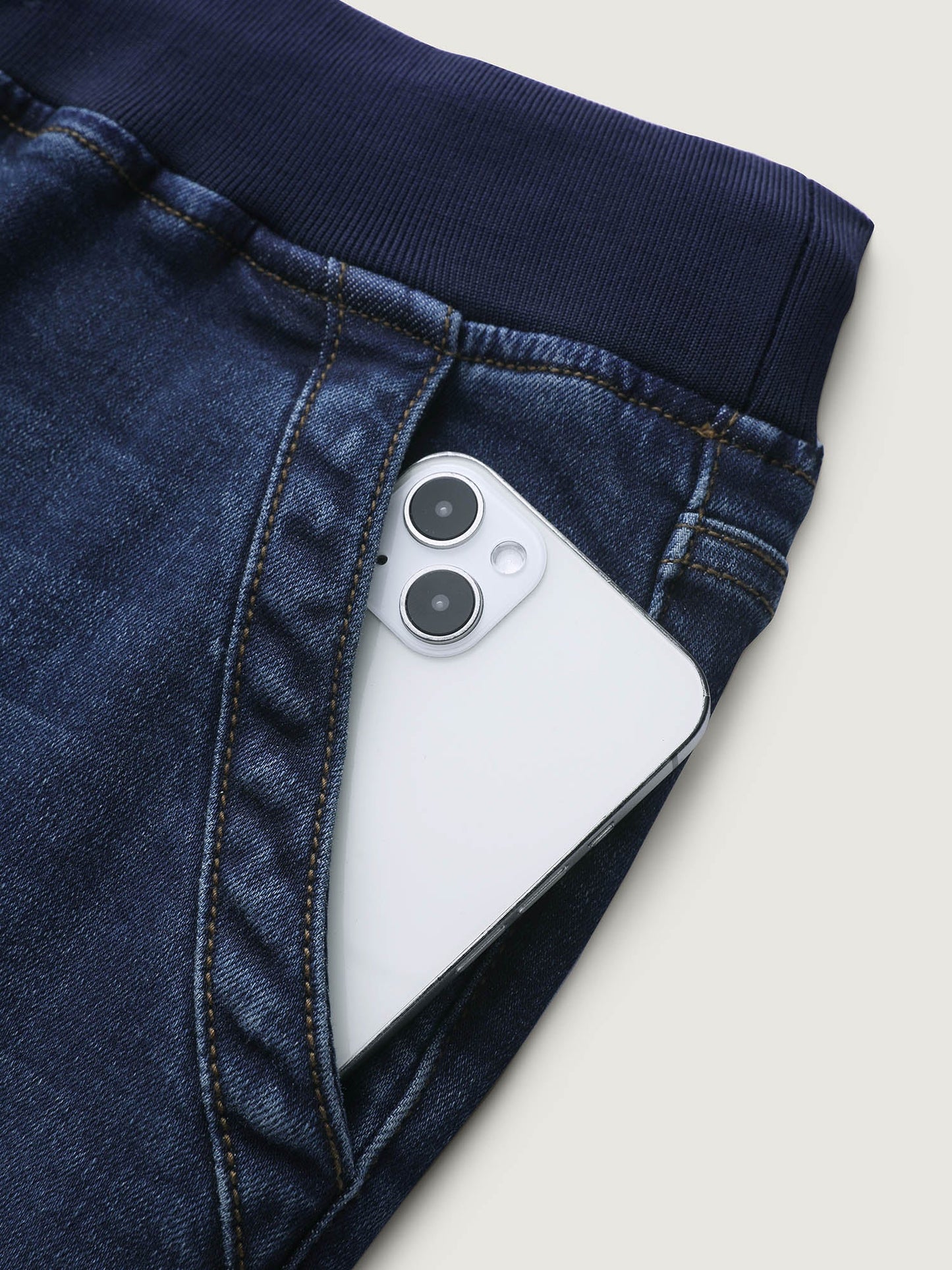 Stretch Pull-On Drawstring Skinny-Fit Jeans