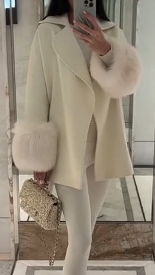 Women Collar and Cuffs Are Plush Temperament Casual Coat