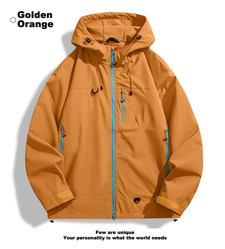 New Outdoor Hooded Couples' Mountain Climbing Jacket, Spring & Autumn Windproof Waterproof Breathable Stylish Plain Jacket, Hiking Jacket