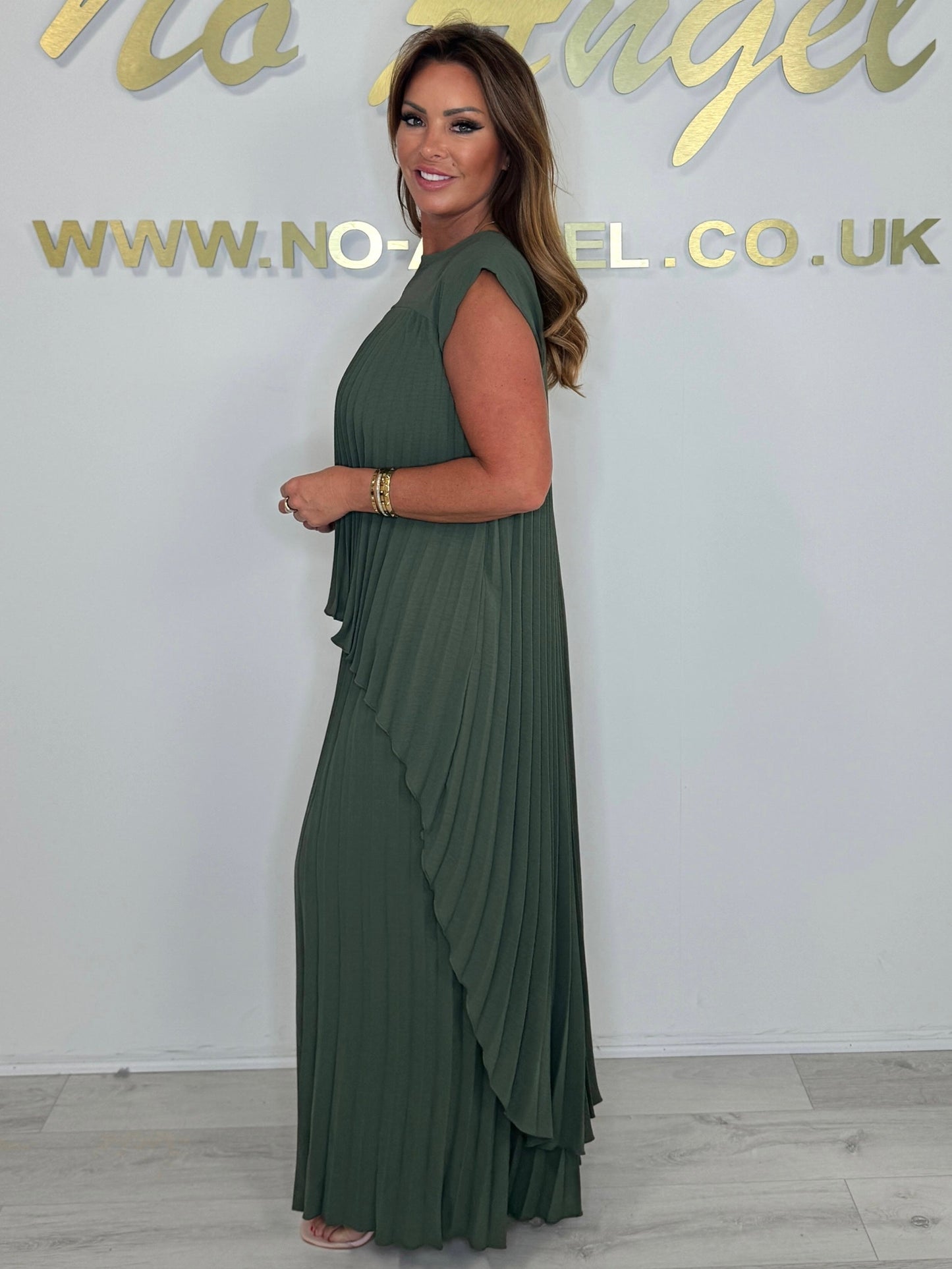 Pleated High Low Top & Trouser Two Piece Set