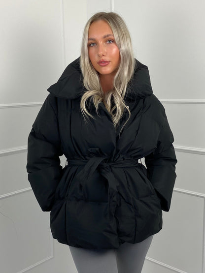 Karly Short Belted Puffer Jacket