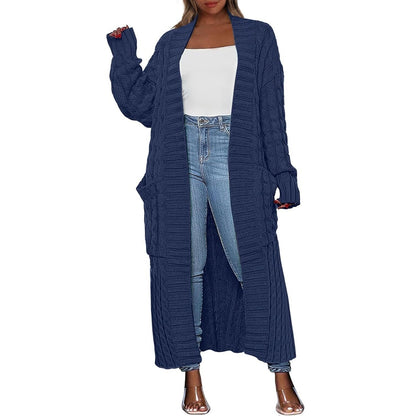Women's Long Cardigan 2025 Oversized Coat Long Sleeve Open Cardigan Knitted Extra