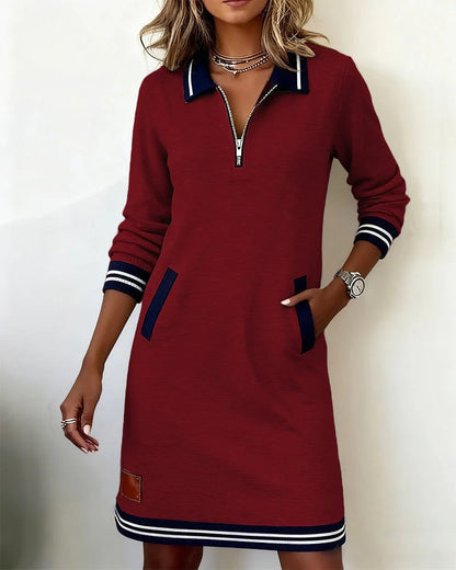 Caroline | Chic Long Sleeve Cotton Dress