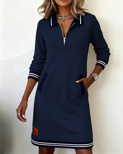 Caroline | Chic Long Sleeve Cotton Dress