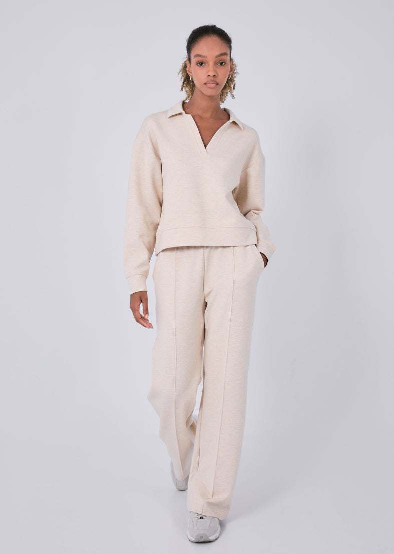 Women's Straight Leg Short Length Pants Oatmeal Heather