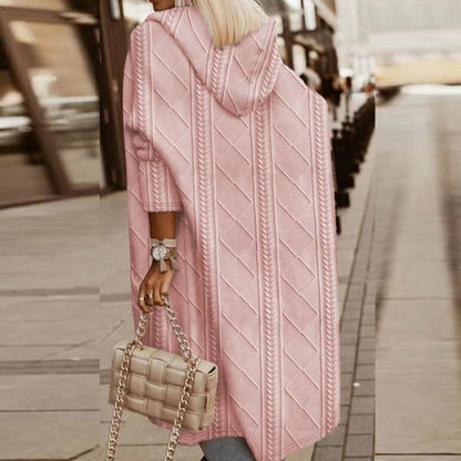 Roselyn™ | Cable Knit Hooded Cardigan